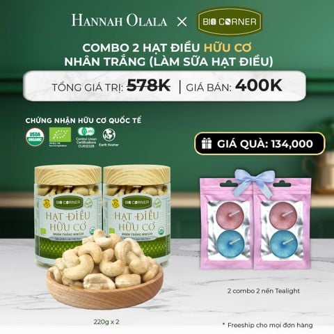  DEAL 8: COMBO 2 HẠT ĐIỀU HỮU CƠ NHÂN TRẮNG (LÀM SỮA HẠT ĐIỀU) (150G) 