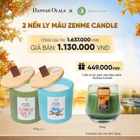  DEAL 6: MUA 2 NẾN LY MÀU ZENME CANDLE 370G - E1736 