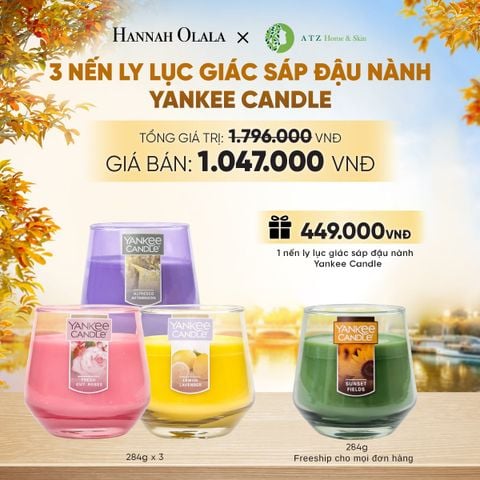  DEAL 7: MUA 3 NẾN LY LỤC GIÁC SÁP ĐẬU NÀNH YANKEE CANDLE 284G - E1743 