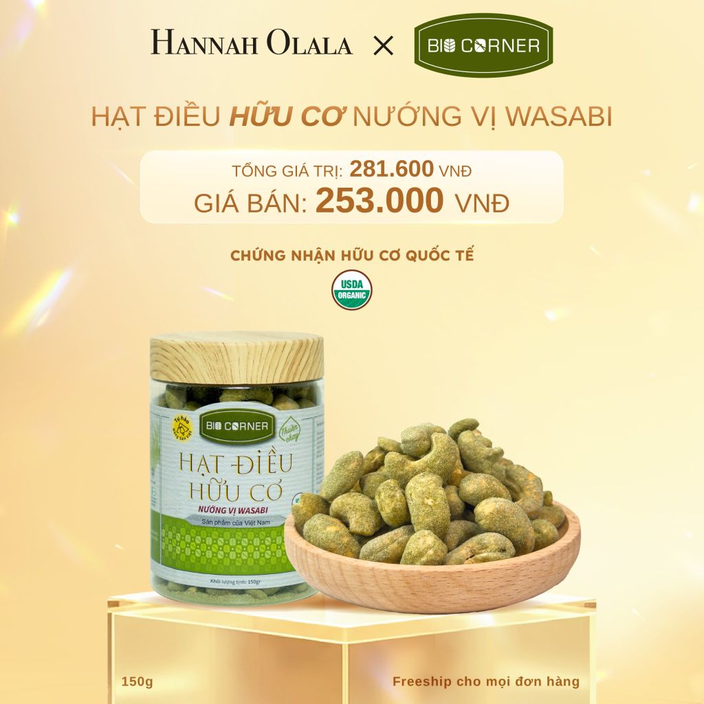  C405_DEAL 9: 1 HỘP HẠT ĐIỀU HỮU CƠ (150G) (VỊ TÙY CHỌN) 