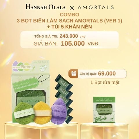 DEAL 1: COMBO 3 BỌT BIỂN LÀM SẠCH AMORTALS (VER 1) + TÚI 5 KHĂN NÉN 