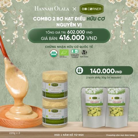  DEAL 7: COMBO 2 BƠ HẠT ĐIỀU NGUYÊN VỊ (220G) 