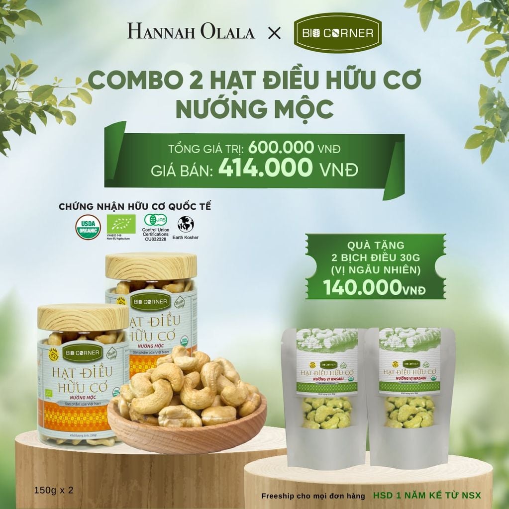  E156_DEAL 5: COMBO 2 HẠT ĐIỀU NƯỚNG MỘC (150G) 