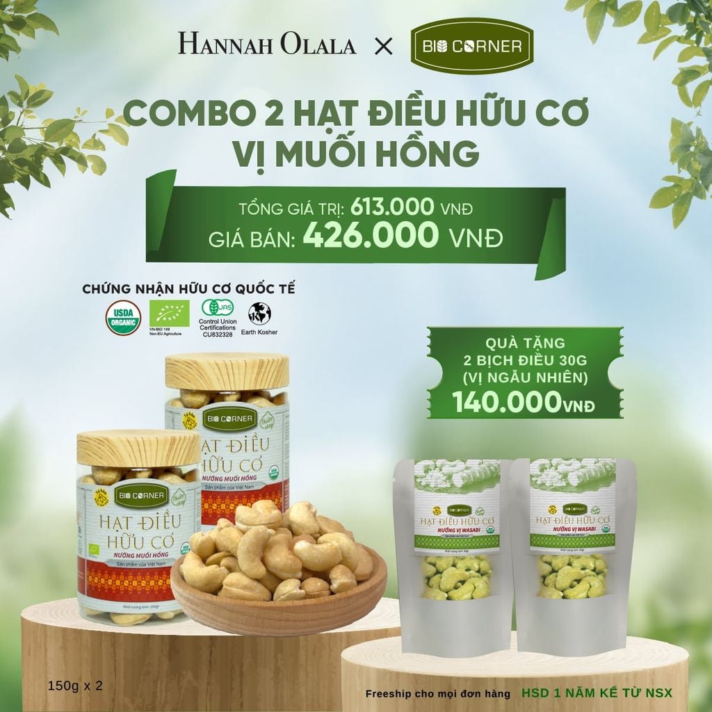  E157_DEAL 6: COMBO 2 HẠT ĐIỀU VỊ MUỐI HỒNG (150G) 