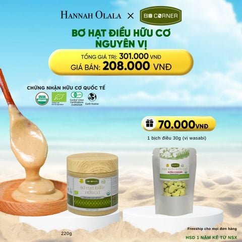  1 HỘP BƠ HẠT ĐIỀU HỮU CƠ (220G) (VỊ TÙY CHỌN) 