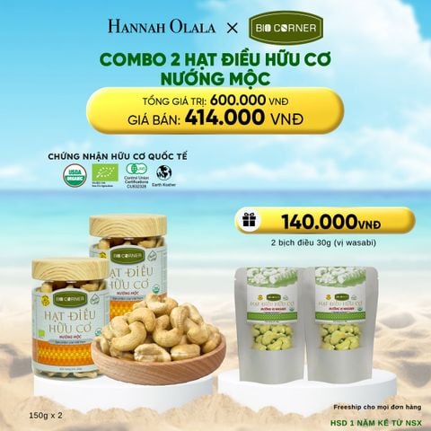  COMBO 2 HẠT ĐIỀU NƯỚNG MỘC (150G) 