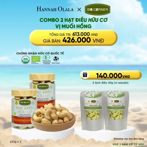  DEAL 6: COMBO 2 HẠT ĐIỀU VỊ MUỐI HỒNG (150G) 