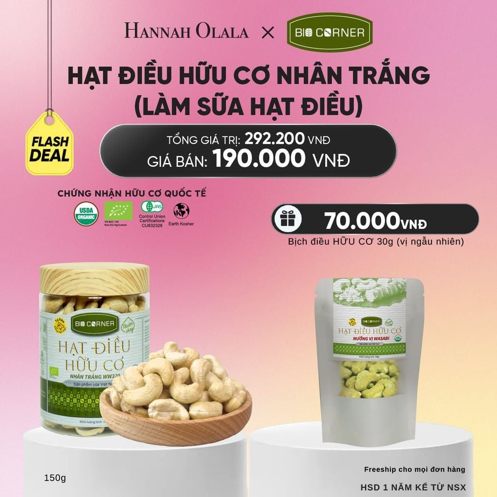  HẠT ĐIỀU NHÂN TRẮNG (LÀM SỮA HẠT ĐIỀU) 150G - DEAL 1_A2117 