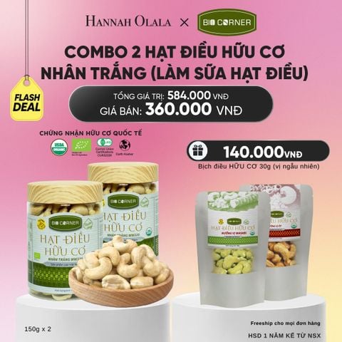  COMBO 2 HỘP HẠT ĐIỀU NHÂN TRẮNG (LÀM SỮA HẠT ĐIỀU) 150G - DEAL 2_A2118 