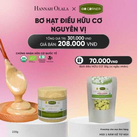  BƠ HẠT ĐIỀU HỮU CƠ NGUYÊN VỊ 220G - DEAL 5_A2121 