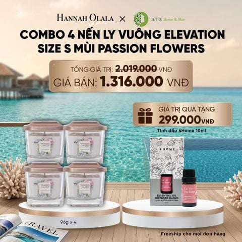  MUA COMBO 4 NẾN LY VUÔNG ELEVATION SIZE S MÙI PASSION FLOWERS_ D1271 