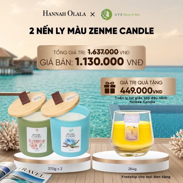  MUA 2 NẾN LY MÀU ZENME CANDLE 370G_ D979 
