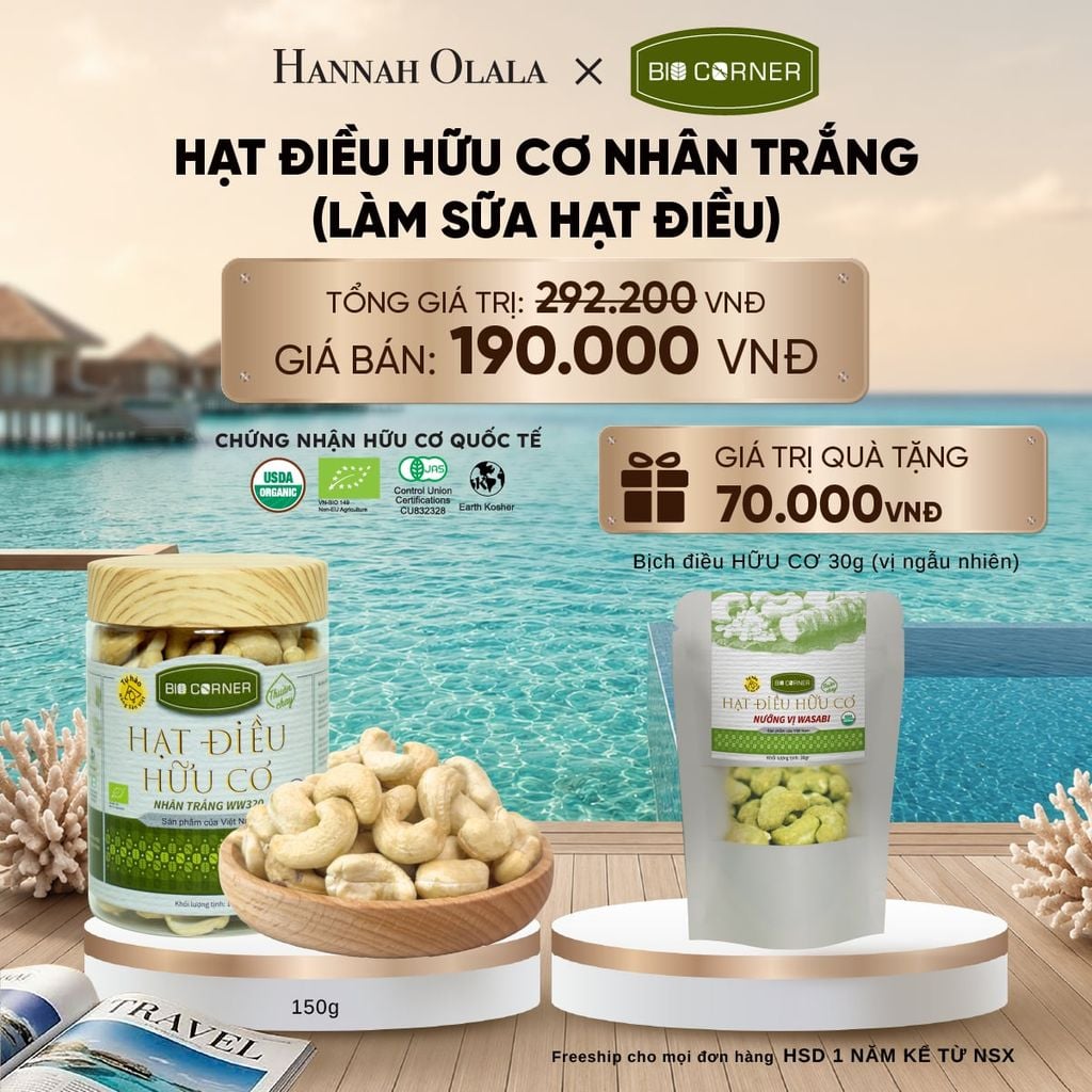 HẠT ĐIỀU NHÂN TRẮNG (LÀM SỮA HẠT ĐIỀU) 150G - DEAL 1_ D775 