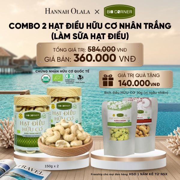  COMBO 2 HỘP HẠT ĐIỀU NHÂN TRẮNG (LÀM SỮA HẠT ĐIỀU) 150G - DEAL 2_ D788 
