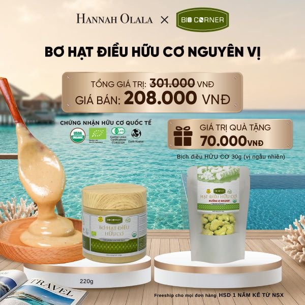  BƠ HẠT ĐIỀU HỮU CƠ NGUYÊN VỊ 220G - DEAL 5_ D850 