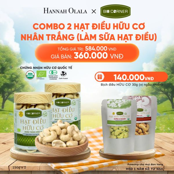  COMBO 2 HỘP HẠT ĐIỀU NHÂN TRẮNG (LÀM SỮA HẠT ĐIỀU) 150G - DEAL 2_E111 