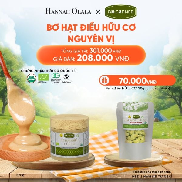  BƠ HẠT ĐIỀU HỮU CƠ NGUYÊN VỊ 220G - DEAL 5_E114 