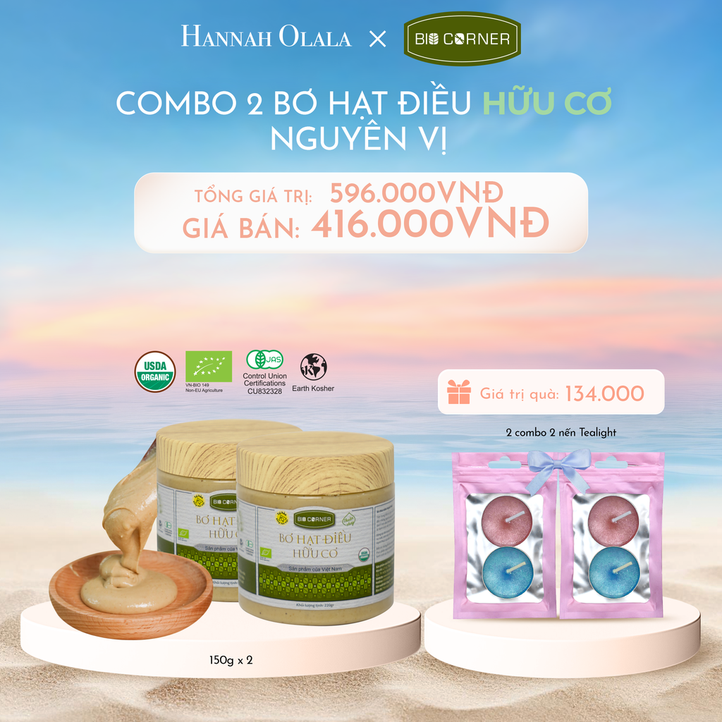  C1046_DEAL 7: COMBO 2 BƠ HẠT ĐIỀU NGUYÊN VỊ (220G) 