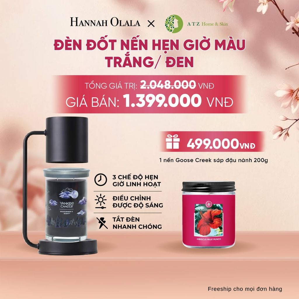  ĐÈN ĐỐT NẾN HẸN GIỜ MÀU TRẮNG/ ĐEN DEAL 3: - A776 