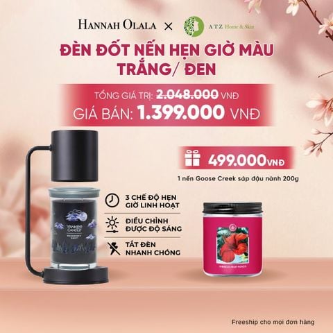  ĐÈN ĐỐT NẾN HẸN GIỜ MÀU TRẮNG/ ĐEN DEAL 3: - A776 