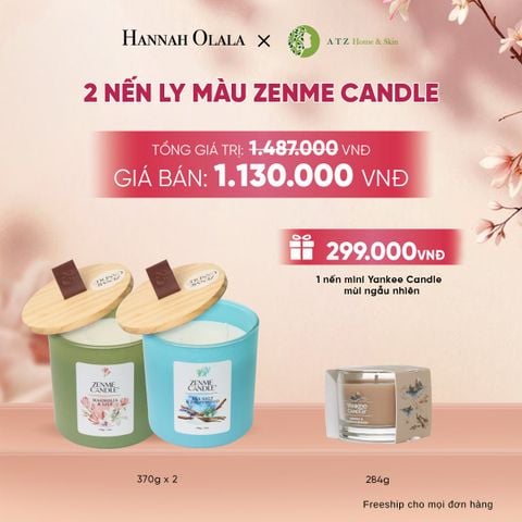  2 NẾN LY MÀU ZENME CANDLE DEAL 6: - A884 