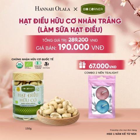  HẠT ĐIỀU NHÂN TRẮNG (LÀM SỮA HẠT ĐIỀU) TẶNG COMBO 2 NẾN TEALIGHT - A685 