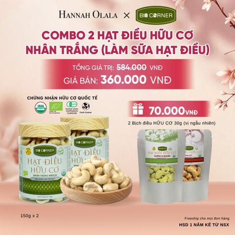  COMBO 2 HẠT ĐIỀU NHÂN TRẮNG (LÀM SỮA HẠT ĐIỀU) TẶNG 2 BỊCH ĐIỀU 30G (VỊ NGẪU NHIÊN) - A686 