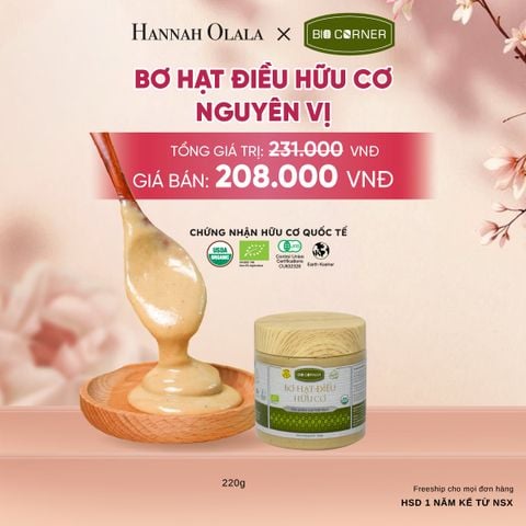  BƠ HẠT ĐIỀU HỮU CƠ NGUYÊN VỊ, VỊ ỚT, VỊ TIÊU (220G) - A689 