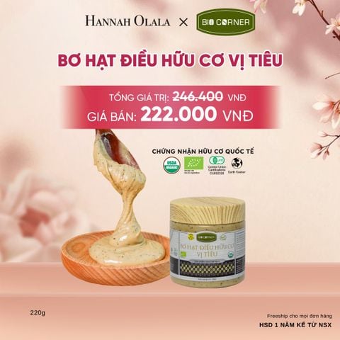  BƠ HẠT ĐIỀU HỮU CƠ NGUYÊN VỊ, VỊ ỚT, VỊ TIÊU (220G) - A689 