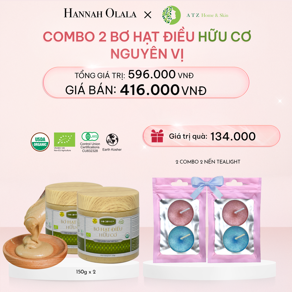  E1018_DEAL 7: COMBO 2 BƠ HẠT ĐIỀU NGUYÊN VỊ (220G) 
