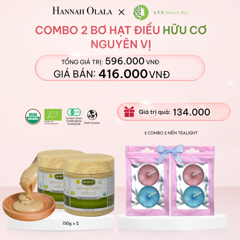  E1018_DEAL 7: COMBO 2 BƠ HẠT ĐIỀU NGUYÊN VỊ (220G) 