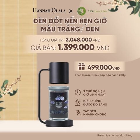  ĐÈN ĐỐT NẾN HẸN GIỜ MÀU TRẮNG/ ĐEN DEAL 3: - A2192 