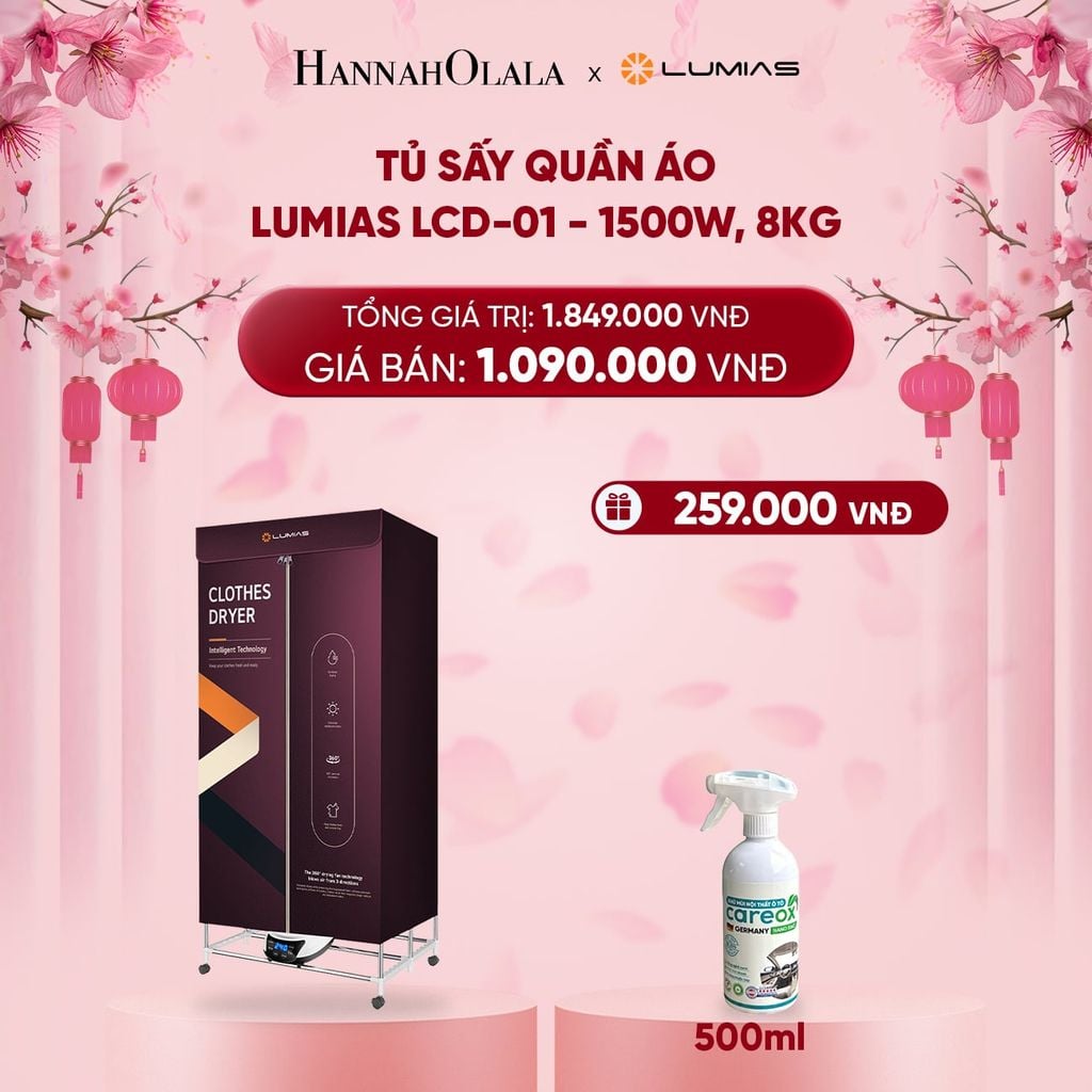  DEAL 9: TỦ SẤY QUẦN ÁO LUMIAS LCD-01 - 1500W, 8KG 
