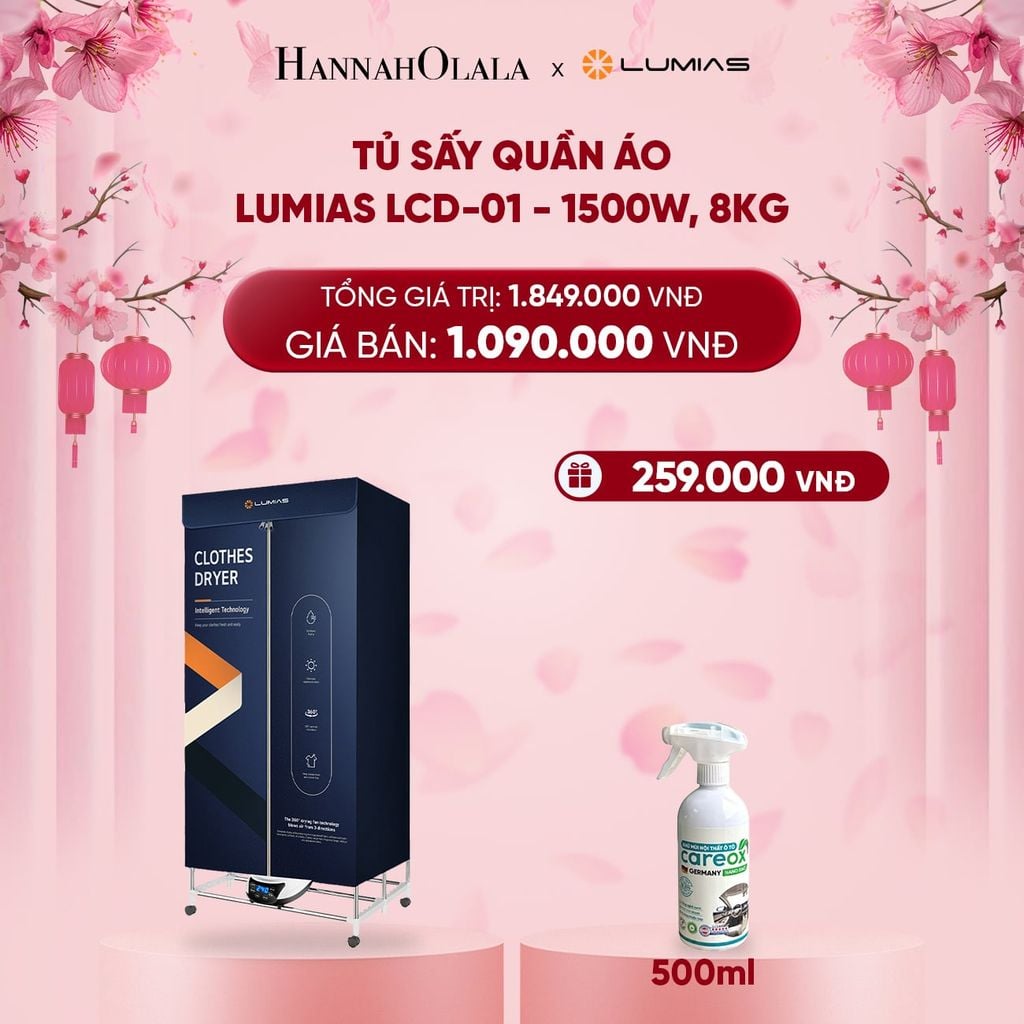  DEAL 9: TỦ SẤY QUẦN ÁO LUMIAS LCD-01 - 1500W, 8KG 