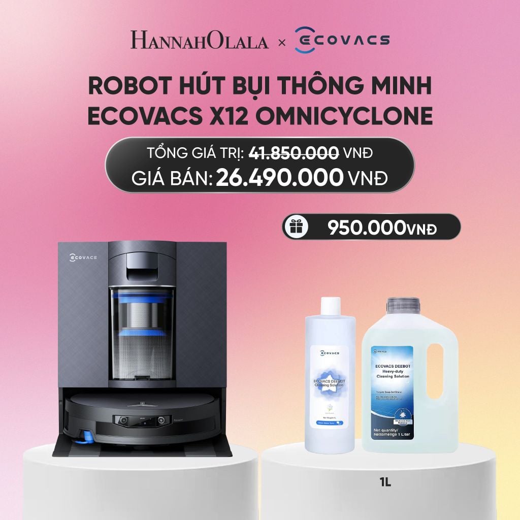  DEAL 8: ROBOT HÚT BỤI THÔNG MINH ECOVACS X12 OMNICYCLONE – DÒNG CAO CẤP (FLAGSHIP)_A1702 