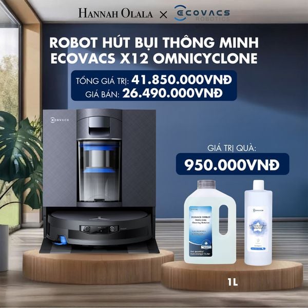  ROBOT HÚT BỤI THÔNG MINH ECOVACS X12 OMNICYCLONE – DÒNG CAO CẤP (FLAGSHIP) - DEAL 8 - H97 