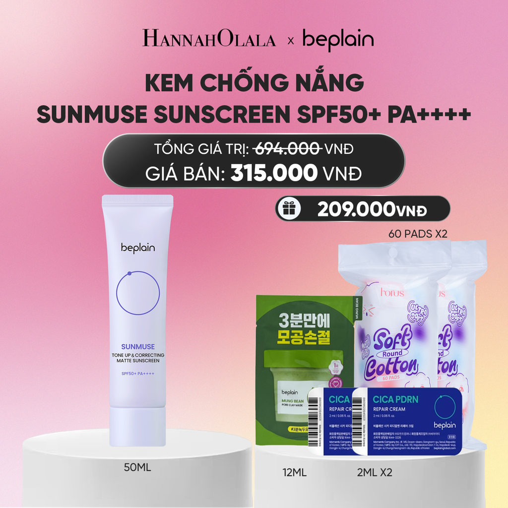  KEM CHỐNG NẮNG BEPLAIN SUNMUSE SUNSCREEN SPF50+ PA++++ 50ML PHÂN LOẠI BẤT KÌ_A2154 