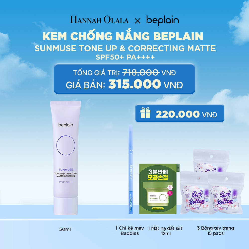  KEM CHỐNG NẮNG BEPLAIN SUNMUSE SUNSCREEN SPF50+ PA++++ 50ML PHÂN LOẠI BẤT KÌ 