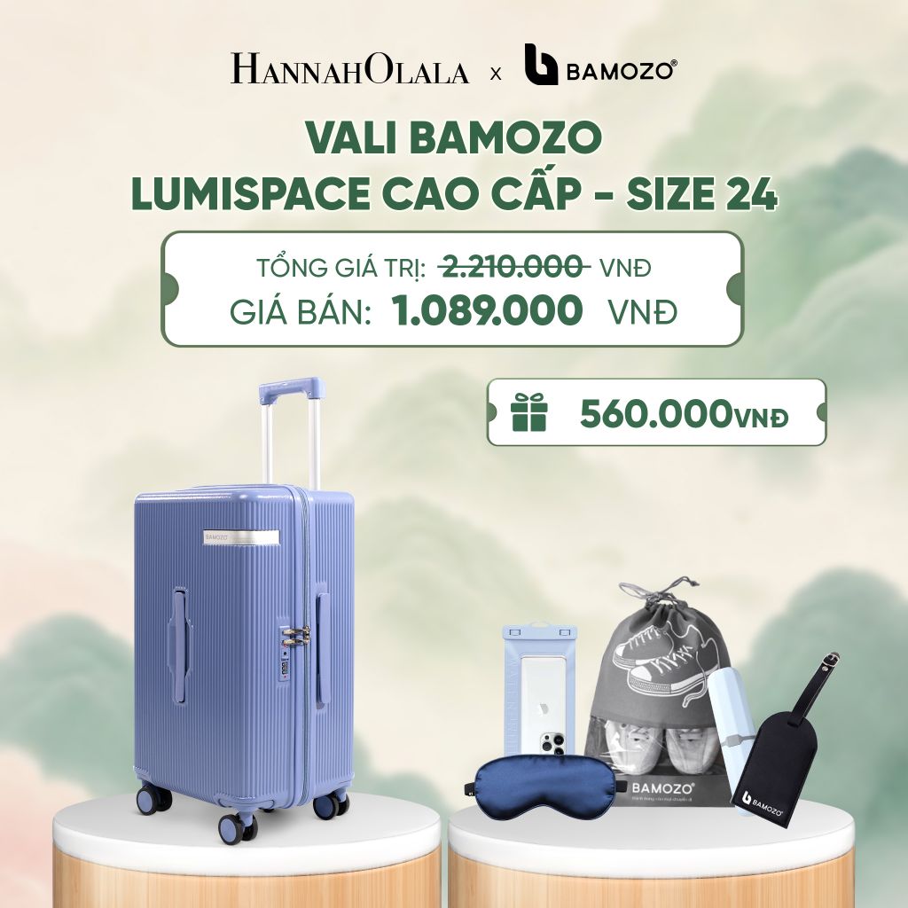  VALI BAMOZO LUMISPACE CAO CẤP (TẶNG TAG VALI DA + TÚI ĐỰNG ĐT CHỐNG NƯỚC + TÚI ĐỰNG GIÀY + HỘP ĐỰNG BÀN CHẢI + BỊT MẮT) - DEAL 1 - A670 
