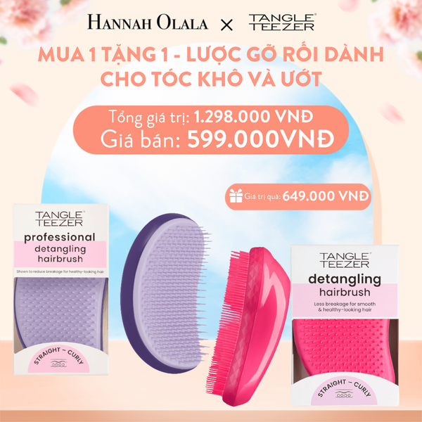  A833_DEAL 1: [MUA 1 TẶNG 1] LƯỢC GỠ RỐI DÀNH CHO TÓC KHÔ VÀ ƯỚT - TANGLE TEEZER SALON ELITE + THE ORIGINAL - PURPLE LILAC & PINK 