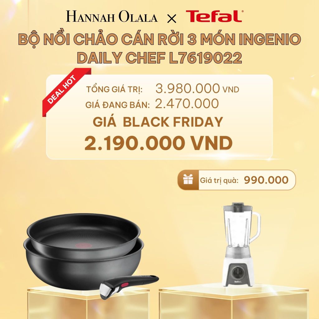  DEAL 1: BỘ NỒI CHẢO CÁN RỜI 3 MÓN INGENIO DAILY CHEF L7619022 