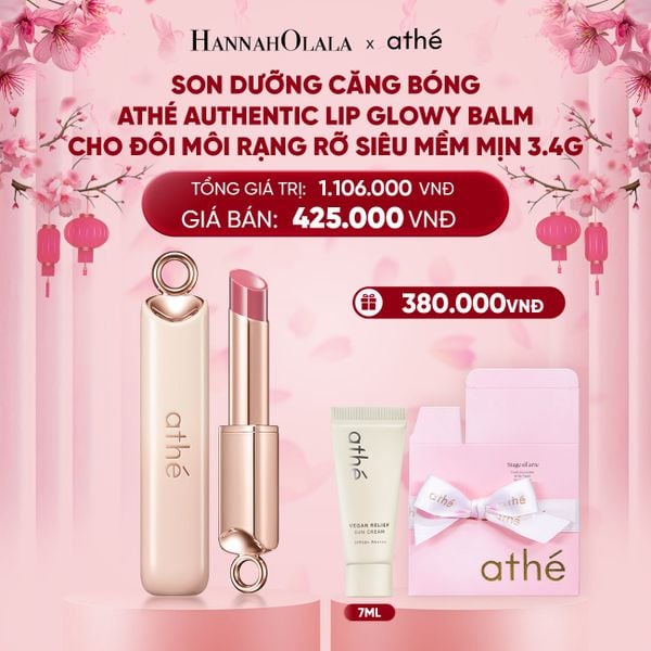  A1733_DEAL 2: SON DƯỠNG CĂNG BÓNG ATHÉ AUTHENTIC LIP GLOWY BALM CHO ĐÔI MÔI RẠNG RỠ SIÊU MỀM MỊN 3.4G 