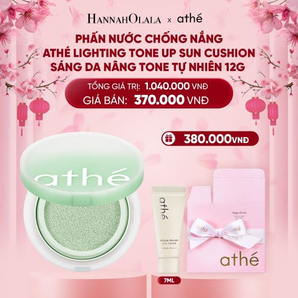  A1750_DEAL 4: PHẤN NƯỚC CHỐNG NẮNG ATHÉ LIGHTING TONE UP SUN CUSHION SÁNG DA NÂNG TONE TỰ NHIÊN 12G 