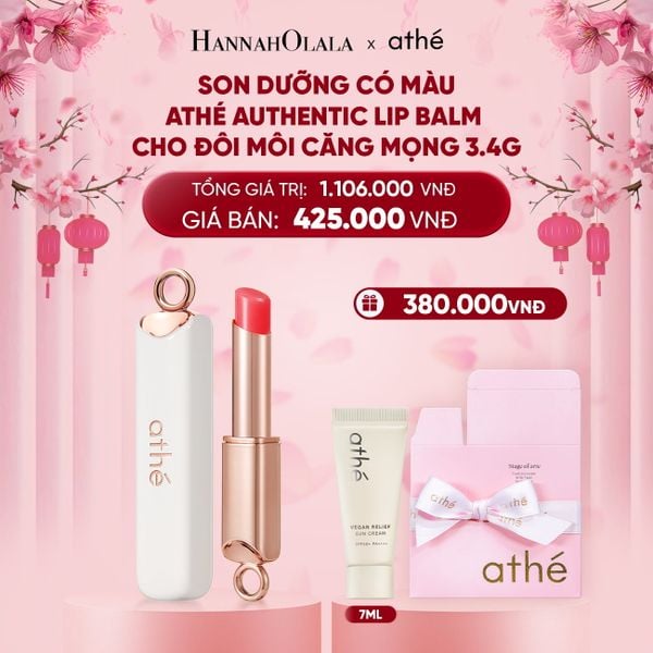  A1723_DEAL 1: SON DƯỠNG CÓ MÀU ATHÉ AUTHENTIC LIP BALM CHO ĐÔI MÔI CĂNG MỌNG 3.4G 