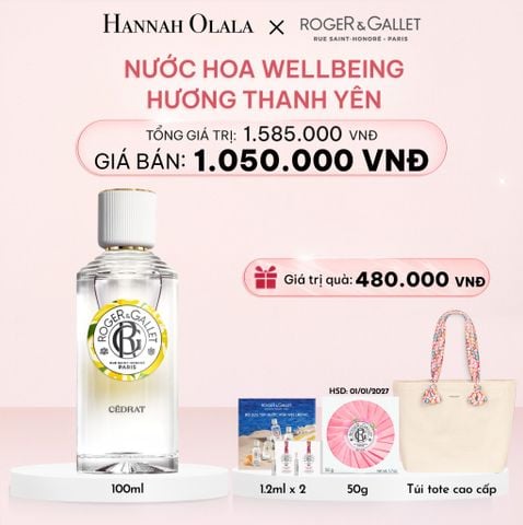  E934_DEAL 2: NƯỚC HOA WELLBEING ROGER&GALLET 100ML 