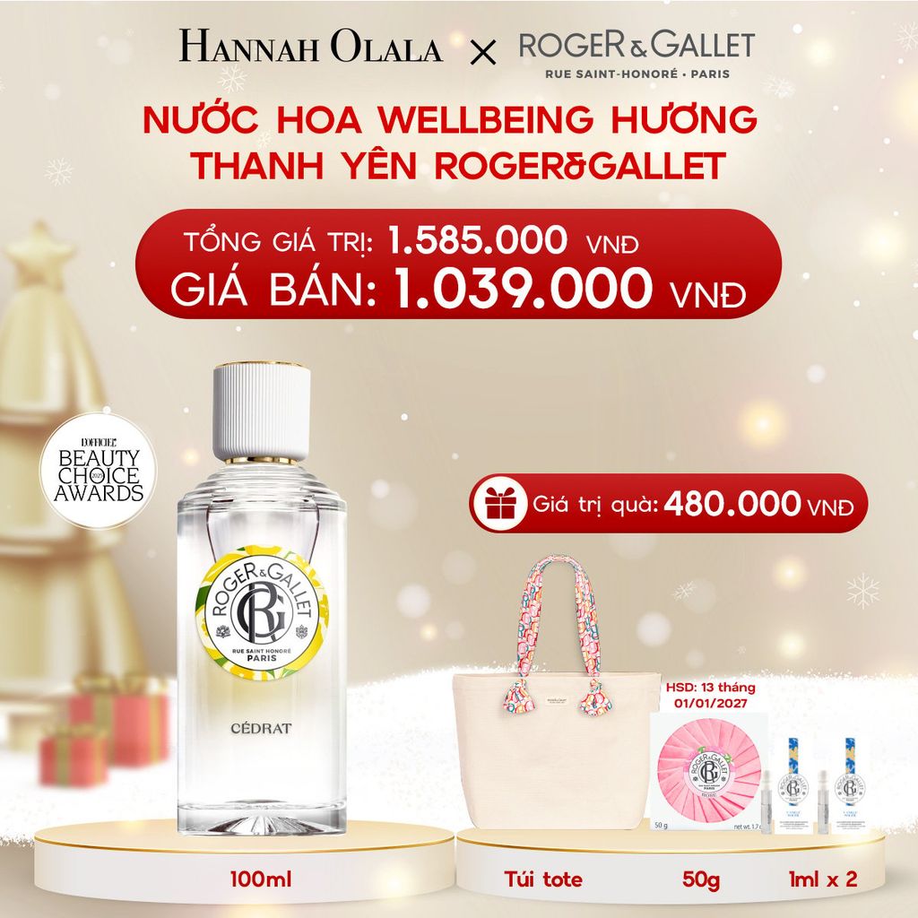  A152_DEAL 2: NƯỚC HOA WELLBEING ROGER&GALLET 100ML 