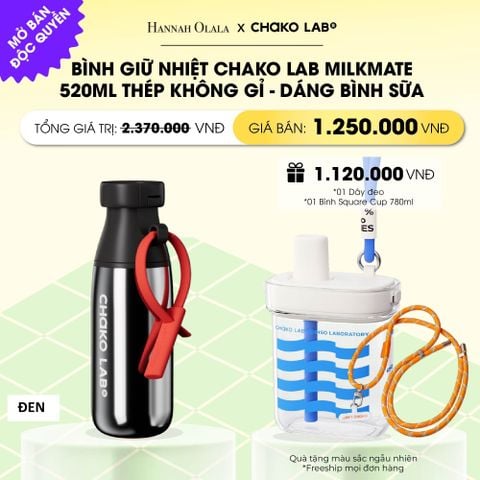  [FLASH DEAL] BÌNH GIỮ NHIỆT CHAKO LAB MILKMATE 520ML THÉP KHÔNG GỈ CAO CẤP _ DEAL 7 _ A69 