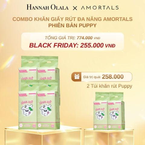  DEAL 1: COMBO KHĂN GIẤY RÚT ĐA NĂNG AMORTALS PHIÊN BẢN PUPPY 