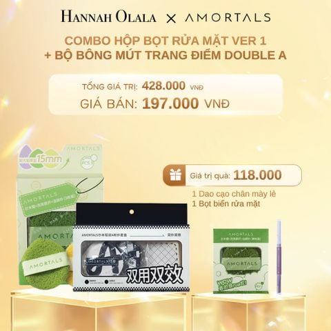  DEAL 6: COMBO HỘP BỌT RỬA MẶT VER 1 + BỘ BÔNG MÚT TRANG ĐIỂM DOUBLE A 