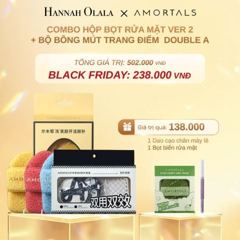  DEAL 7: COMBO HỘP BỌT RỬA MẶT VER 2 + BỘ BÔNG MÚT TRANG ĐIỂM DOUBLE A 